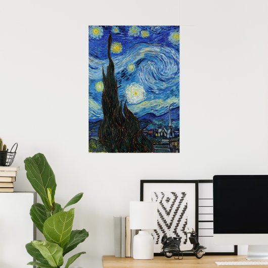 Vincent Van Gogh Sterrennacht Fine Art Poster (Thuiskantoor)