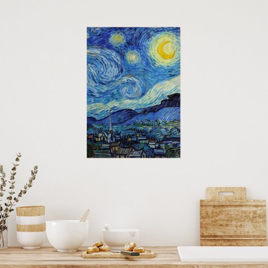 Vincent Van Gogh Sterrennacht  Fine Art Poster (Keuken)