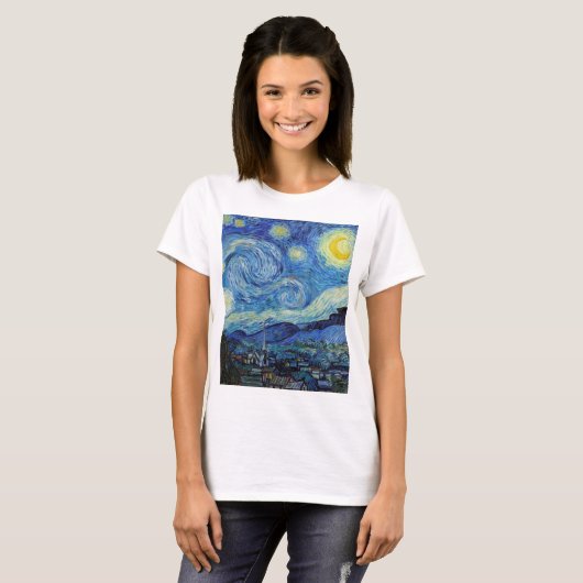 Vincent Van Gogh Sterrennacht  Fine Art T-shirt (Voorkant volledig)