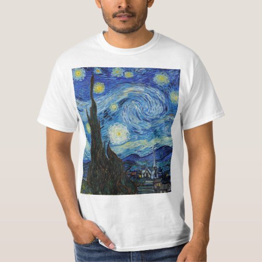 Vincent Van Gogh Sterrennacht  Fine Art T-shirt (Voorkant)