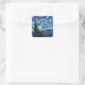Vincent Van Gogh Sterrennacht Fine Art Vierkante Sticker (Tas)
