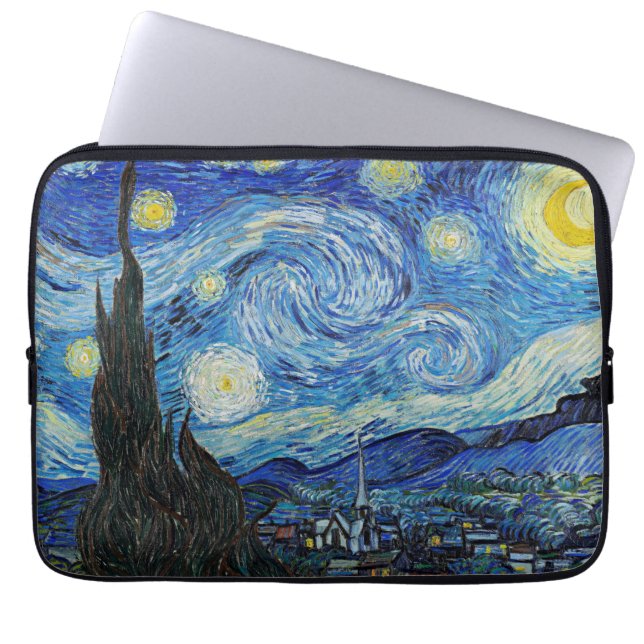 Vincent van Gogh, Sterrennacht Laptop Sleeve (Voorkant)