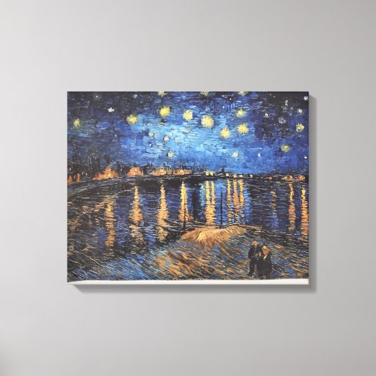 Vincent van Gogh Sterrennacht olieverfschilderij Canvas Afdruk (Voorkant)