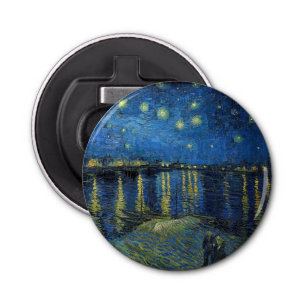 Vincent van Gogh - Sterrennacht over de Rijn Button Flesopener