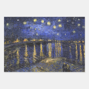 Vincent Van Gogh Sterrennacht over de Rijn Inpakpapier Vel