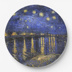 Vincent Van Gogh Sterrennacht over de Rijn Papieren Bordje