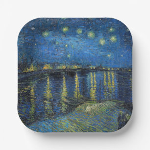 Vincent van Gogh - Sterrennacht over de Rijn Papieren Bordje