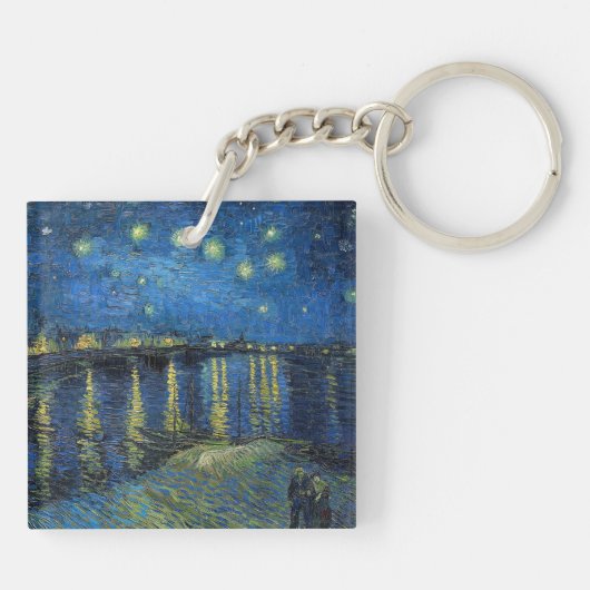 Vincent van Gogh - Sterrennacht over de Rijn Sleutelhanger (Achterkant)