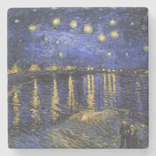Vincent Van Gogh Sterrennacht over de Rijn Stenen Onderzetter