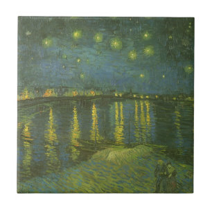 Vincent van Gogh - Sterrennacht over de Rijn Tegeltje