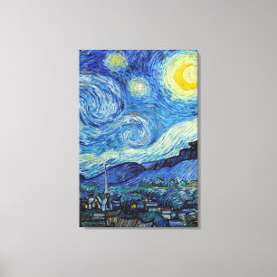Vincent Van Gogh Sterrennacht Vintage Fijne Kunst Canvas Afdruk