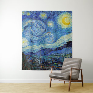 Vincent Van Gogh Sterrennacht Vintage Fijne Kunst Wandkleed