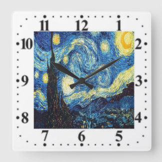 Vincent Van Gogh Sterrennacht Wall Clock Vierkante Klok