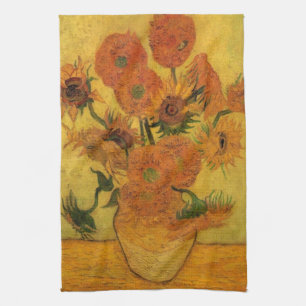 Vincent van Gogh still Life Vase met 15 zonnebloem Theedoek
