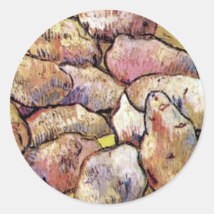 Vincent Van Gogh - Stilleven Aardappels Fijne Kuns Ronde Sticker