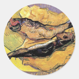 Vincent Van Gogh - Stilleven Haringen Fijne Kunst Ronde Sticker