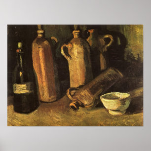 Vincent van Gogh - Stilleven met 4 stenen flessen Poster