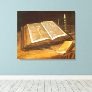 Vincent van Gogh - Stilleven met Bijbel Canvas Afdruk