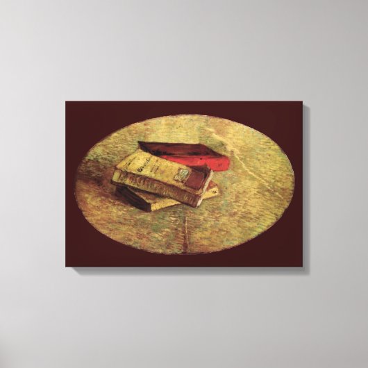 Vincent van Gogh - Stilleven met drie boeken Canvas Afdruk (Voorkant)