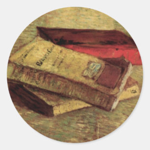Vincent van Gogh - Stilleven met drie boeken Ronde Sticker