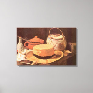 Vincent van Gogh - Stilleven met gele strohoed Canvas Afdruk