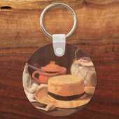 Vincent van Gogh - Stilleven met Gele Strohoed Sleutelhanger (Voorkant)