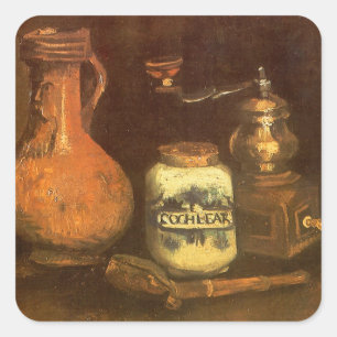 Vincent van Gogh - Stilleven met koffiemolen Vierkante Sticker
