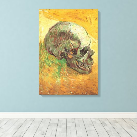 Vincent van Gogh - Stilleven met schedel Canvas Afdruk (Insitu (Houten vloer))