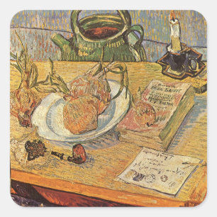 Vincent van Gogh - Stilleven met tekentafel Vierkante Sticker