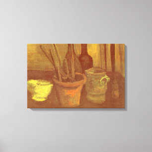 Vincent van Gogh - Stilleven penseel in pot Canvas Afdruk