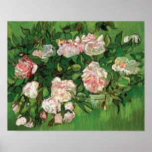 Vincent Van Gogh - Stilleven Roze Rozen Fijne Kuns Poster