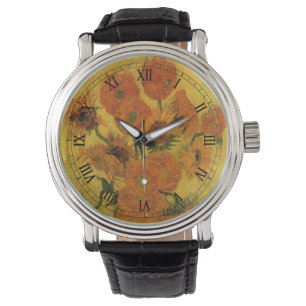 Vincent van Gogh Stilleven vaas met 15 zonnebloeme Horloge