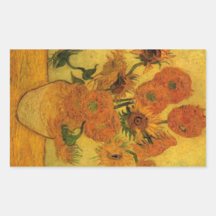 Vincent van Gogh Stilleven Vaas met 15 zonnebloeme Rechthoekige Sticker