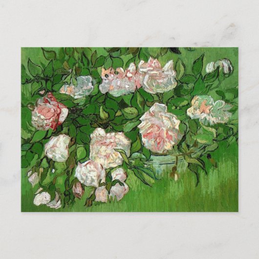 Vincent Van Gogh - stilstaande levensroze roses Fi Briefkaart (Voorkant)