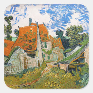 Vincent van Gogh - Street in Auvers-sur-Oise Vierkante Sticker