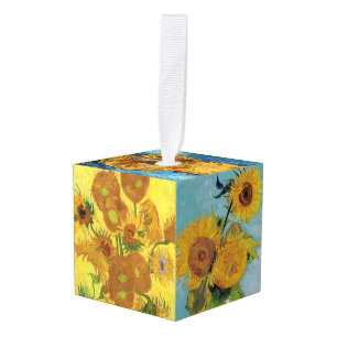 Vincent van Gogh - Sunflower Wine Charm Kubus Ornament
