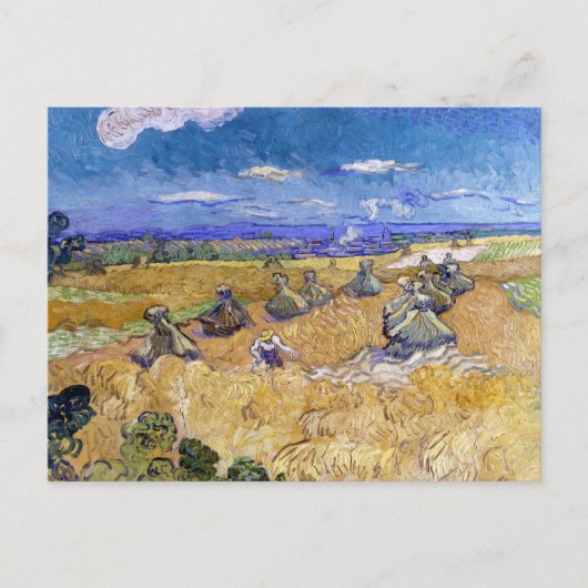 Vincent van Gogh - Tarwe Stacks met luiers Briefkaart (Voorkant)