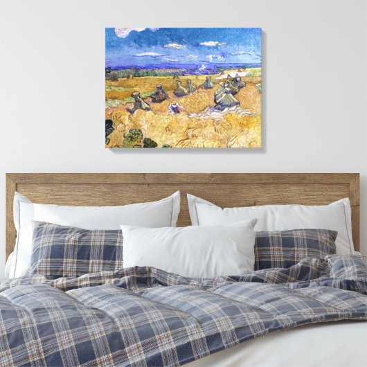 Vincent van Gogh - Tarwe Stacks met luiers Canvas Afdruk (Insitu (Slaapkamer))