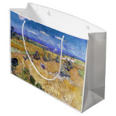 Vincent van Gogh - Tarwe Stacks met luiers Groot Cadeauzakje (Achterkant Gekanteld)