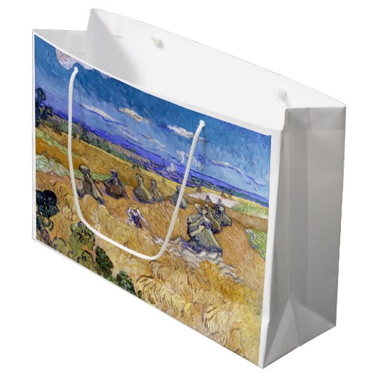 Vincent van Gogh - Tarwe Stacks met luiers Groot Cadeauzakje (Voorkant Gekanteld)