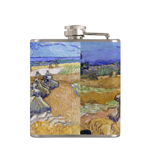 Vincent van Gogh - Tarwe Stacks met luiers Heupfles (Achterkant)