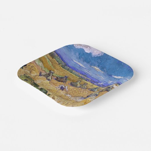 Vincent van Gogh - Tarwe Stacks met luiers Papieren Bordje (Gebogen)