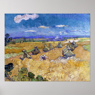 Vincent van Gogh - Tarwe Stacks met luiers Poster