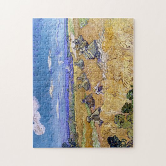 Vincent van Gogh - Tarwestacks met maaiers Legpuzzel (Verticaal)