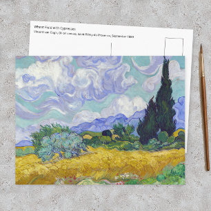Vincent Van Gogh - Tarweveld met cipressen Briefkaart