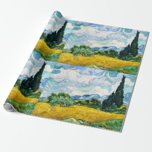 Vincent Van Gogh Tarweveld met cipressen Cadeaupapier