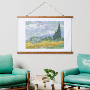 Vincent van Gogh, tarweveld met cipressen Hangend Wandkleed