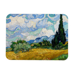 Vincent Van Gogh - Tarweveld met cipressen Magneet