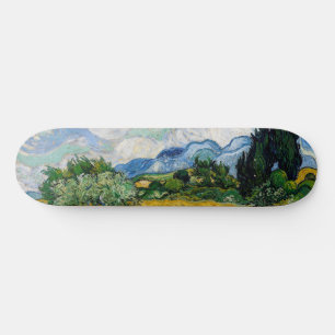Vincent Van Gogh - Tarweveld met cipressen Skateboard