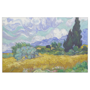 Vincent Van Gogh - Tarweveld met cipressen Stof